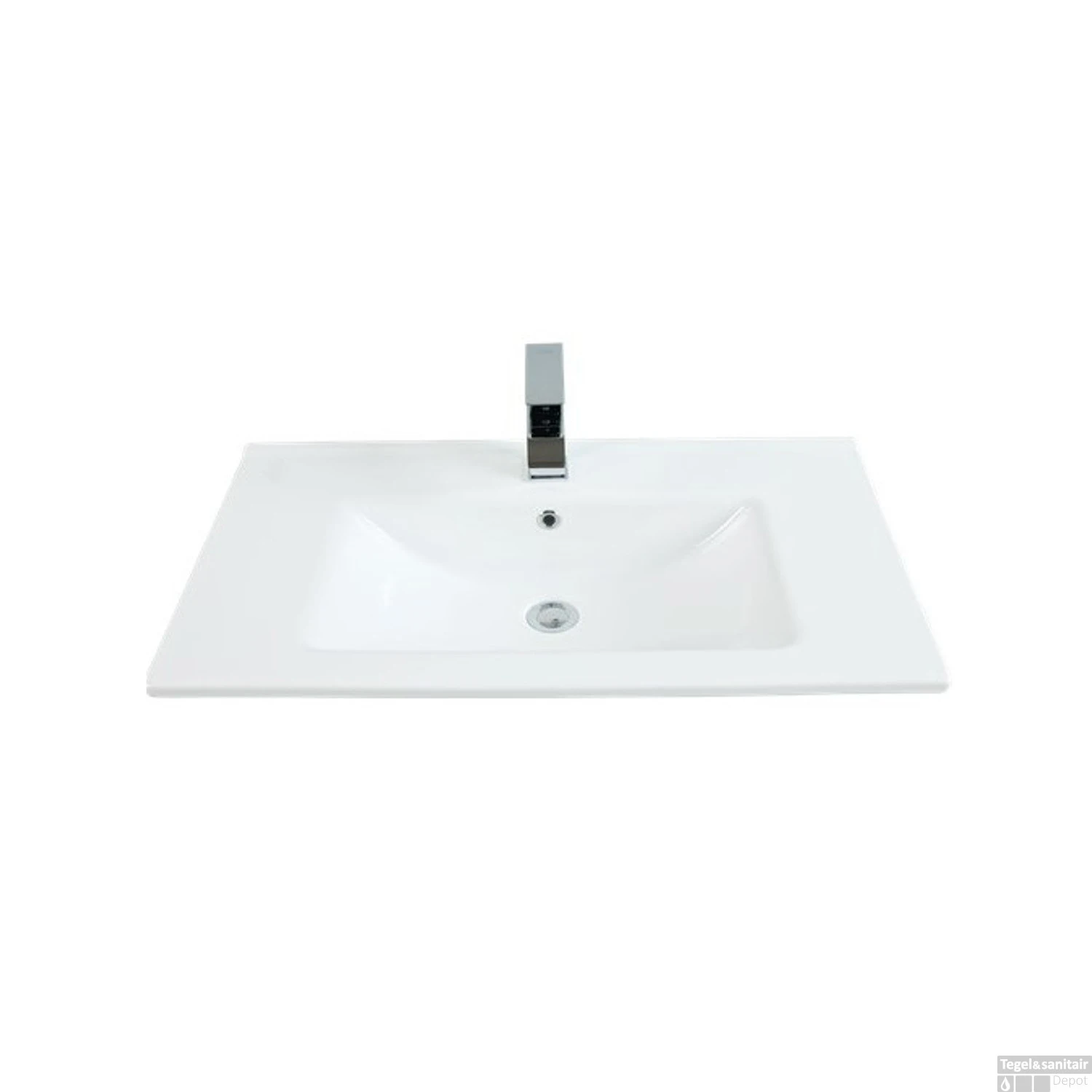 Wastafel Sanicare Q6 Inclusief Kraangat En Overloop 80x45cm Keramisch Wit (exclusief Meubel) 4 Wastafel Sanicare Q6 Inclusief Kraangat En Overloop 80x45cm Keramisch Wit (exclusief Meubel) - Afbeelding 2