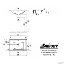 Wastafel Sanicare Q6 Inclusief Kraangat En Overloop 80x45cm Keramisch Wit (exclusief Meubel) 9 Wastafel Sanicare Q6 Inclusief Kraangat En Overloop 80x45cm Keramisch Wit (exclusief Meubel) -Goedkope Stijl Baden Winkel wastafel sanicare q6 inclusief kraangat en overloop 80x45cm tech