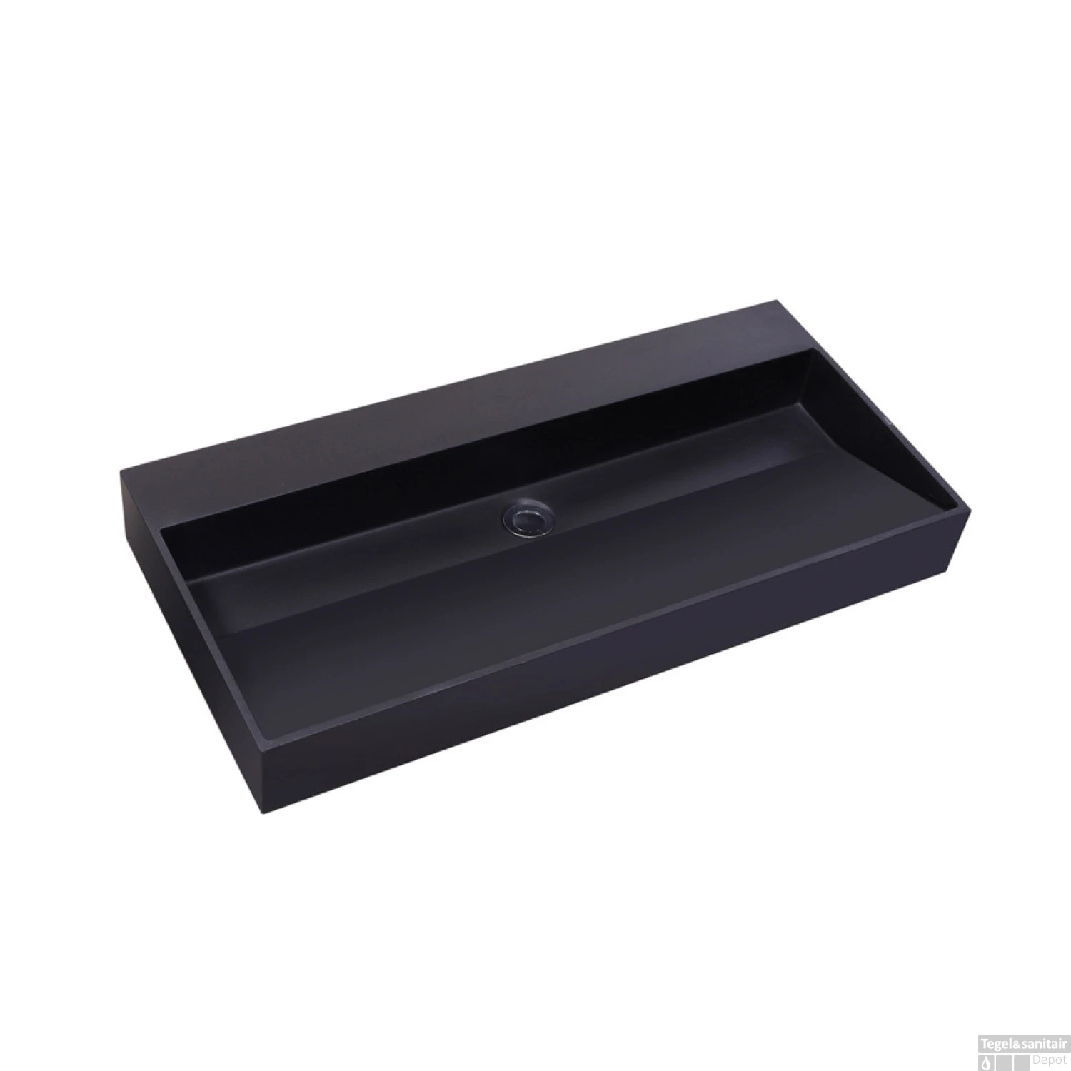 Wastafel Sanilux Quartz Trend 100x47x12 Cm Keramiek Mat Zwart (0 Kraangaten) 3 Wastafel Sanilux Quartz Trend 100x47x12 Cm Keramiek Mat Zwart (0 Kraangaten)