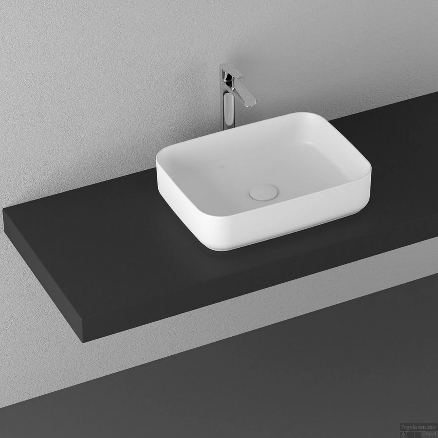 Wastafel Sapho Infinity 50x36 Cm Wit 5 Wastafel Sapho Infinity 50x36 Cm Wit - Afbeelding 3