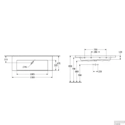 Wastafel Villeroy & Boch Subway 3.0 Met CeramicPlus 0 Kraangaten Zonder Overloop 130x47x16.5 Cm Stone White -Goedkope Stijl Baden Winkel wastafel villeroy boch subway 3.0 130x47x16.5 cm stone white tech