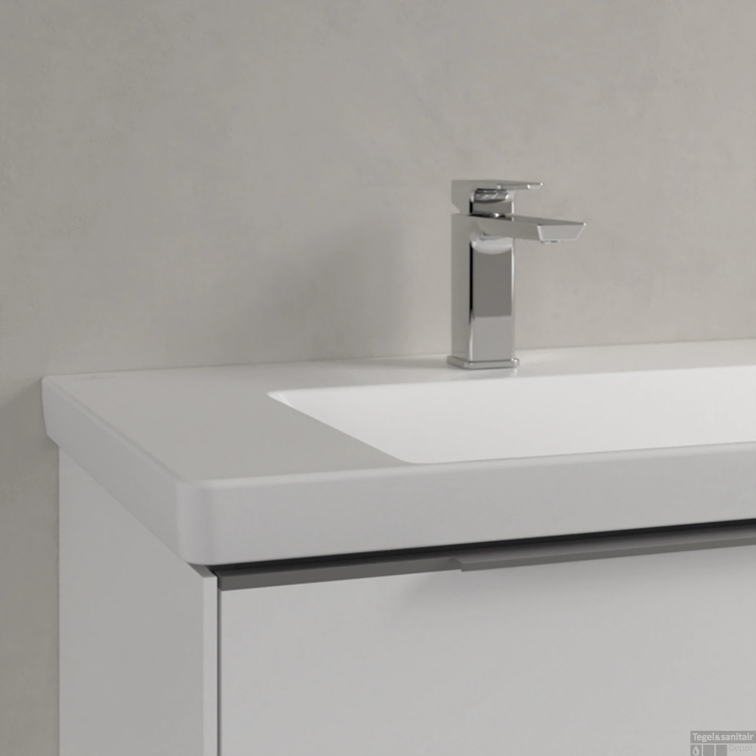 Wastafel Villeroy & Boch Subway 3.0 Met CeramicPlus 2 Kraangaten Met Overloop 130x47x16.5 Cm Stone White 7 Wastafel Villeroy & Boch Subway 3.0 Met CeramicPlus 2 Kraangaten Met Overloop 130x47x16.5 Cm Stone White - Afbeelding 5