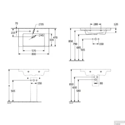 Wastafel Villeroy & Boch Subway 3.0 47x80x16.5 Cm Wit Alpin -Goedkope Stijl Baden Winkel wastafel villeroy boch subway 3.0 47x80x16.5 cm wit alpin tech