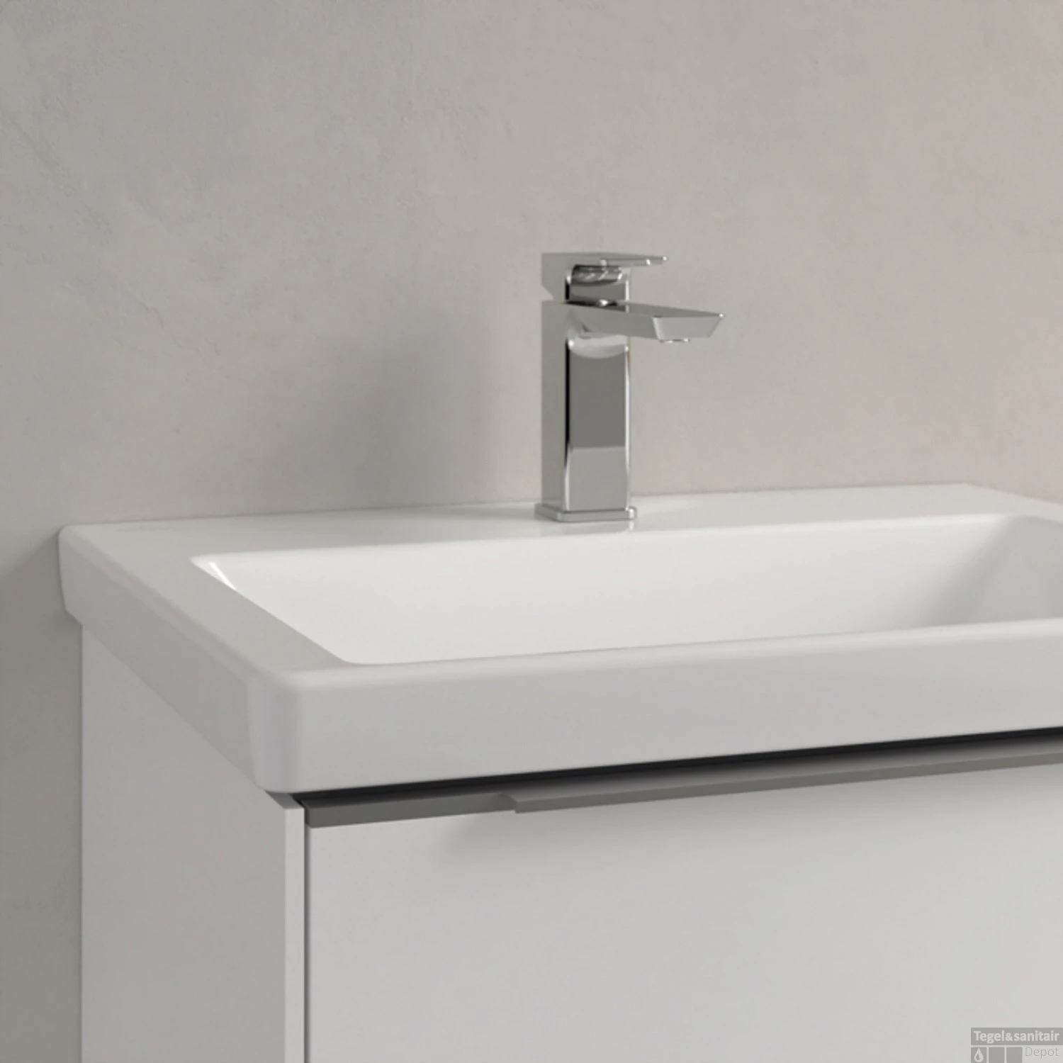 Wastafel Villeroy & Boch Subway 3.0 Met CeramicPlus 1 Kraangat Geen Overloop 60x47x16.5 Cm Wit Alpin 8 Wastafel Villeroy & Boch Subway 3.0 Met CeramicPlus 1 Kraangat Geen Overloop 60x47x16.5 Cm Wit Alpin - Afbeelding 6