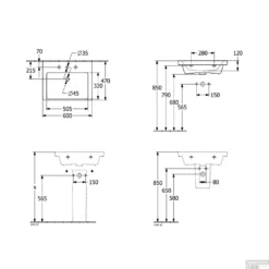 Wastafel Villeroy & Boch Subway 3.0 Met CeramicPlus 1 Kraangat Met Overloop 60x47x16.5 Cm Wit Alpin -Goedkope Stijl Baden Winkel wastafel villeroy boch subway 3.0 60x47x16.5 cm wit alpin tech