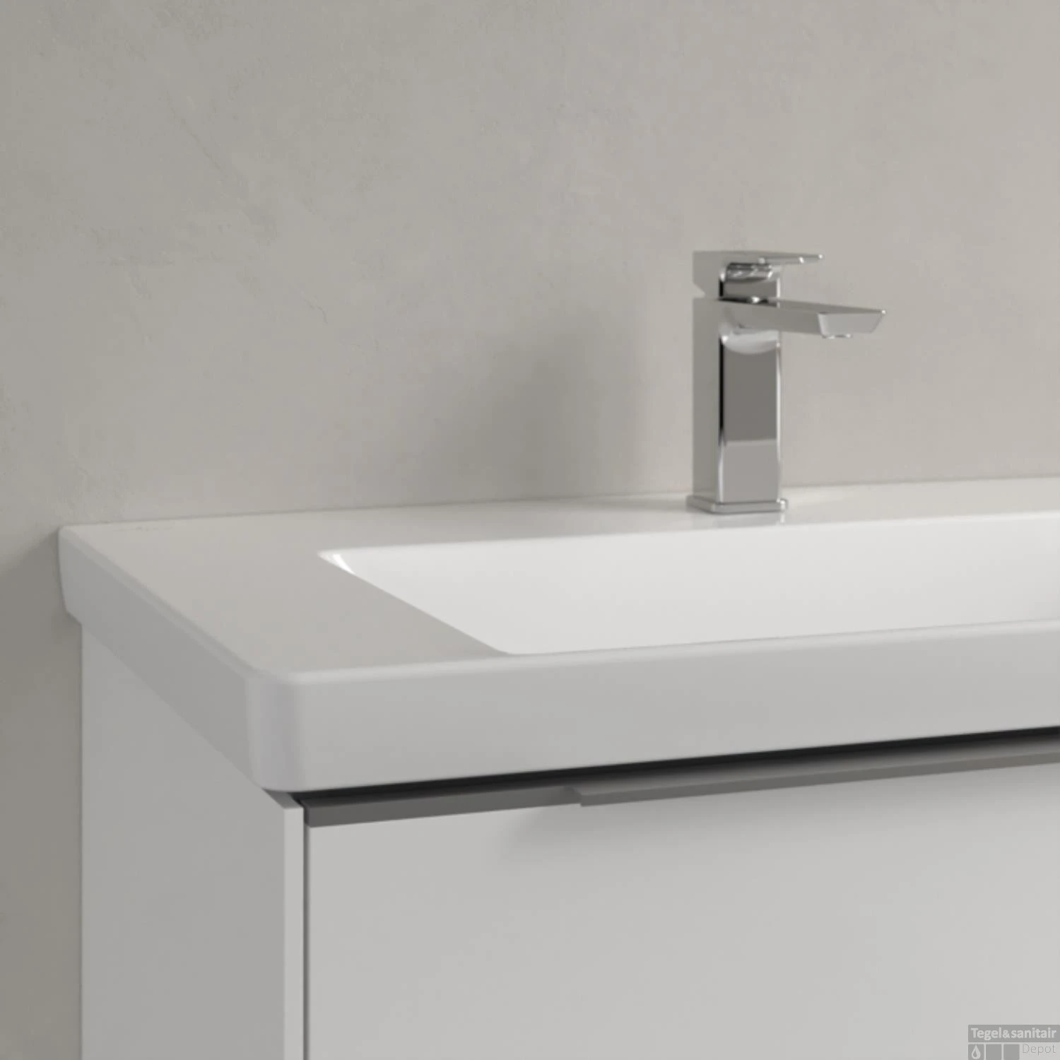 Wastafel Villeroy & Boch Subway 3.0 Met CeramicPlus 1 Kraangat Zonder Overloop 80x47x16.5 Cm Wit Alpin 7 Wastafel Villeroy & Boch Subway 3.0 Met CeramicPlus 1 Kraangat Zonder Overloop 80x47x16.5 Cm Wit Alpin - Afbeelding 5