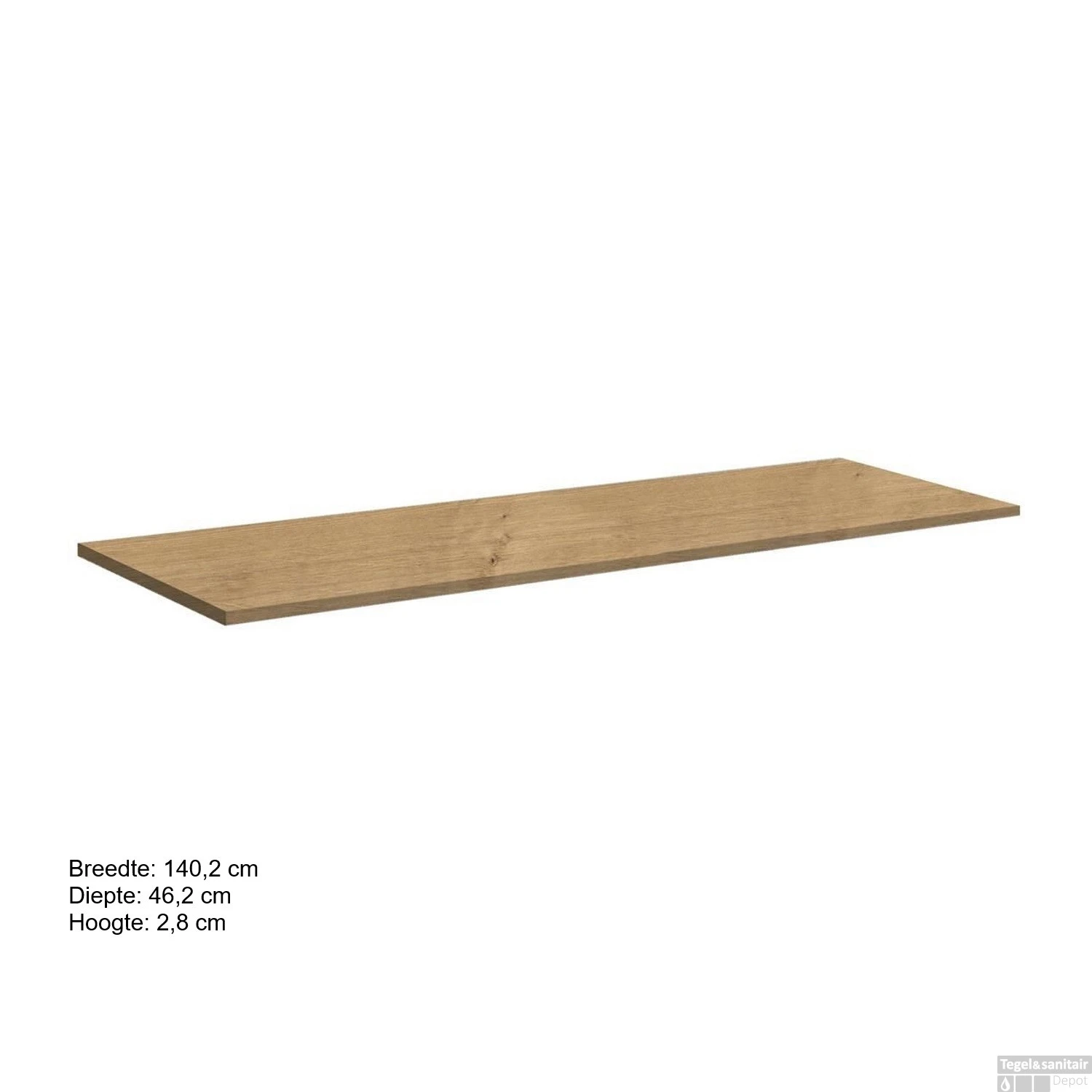 Wastafelblad Allibert Aston 140,2x46,2x2,8 Cm Gemelamineerd Eik Arlington 4 Wastafelblad Allibert Aston 140,2x46,2x2,8 Cm Gemelamineerd Eik Arlington - Afbeelding 2