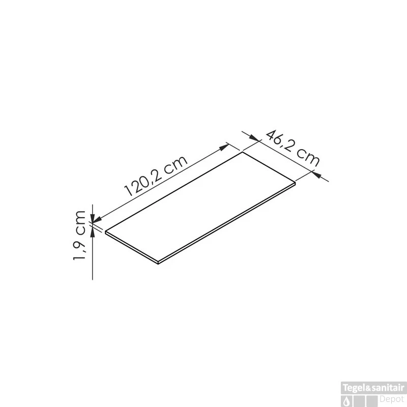 Wastafelblad Allibert Border Mat Zwart 120 Cm 4 Wastafelblad Allibert Border Mat Zwart 120 Cm - Afbeelding 2