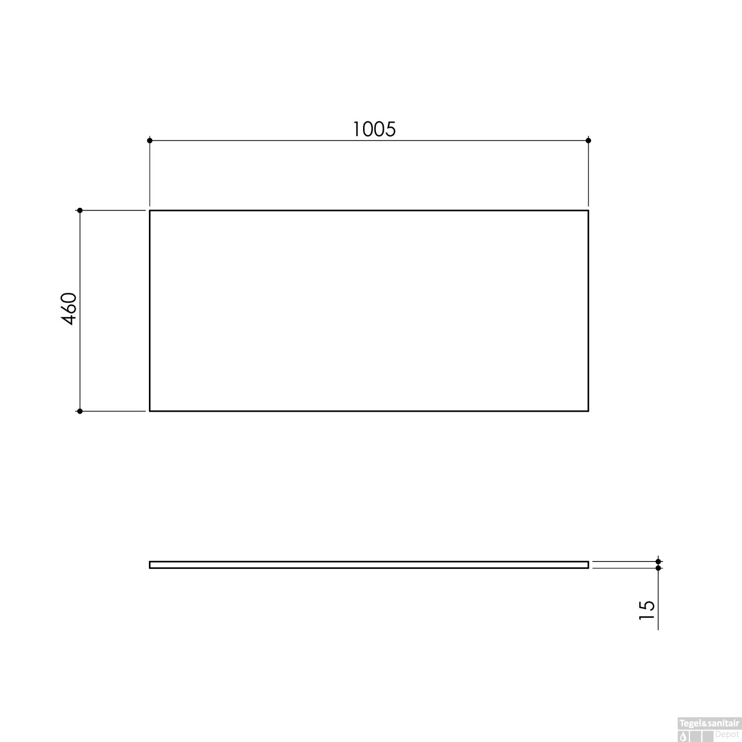 Wastafelblad Arcqua Topblad Marble 100x46 Cm Cast Marble Mat Zwart 6 Wastafelblad Arcqua Topblad Marble 100x46 Cm Cast Marble Mat Zwart - Afbeelding 4