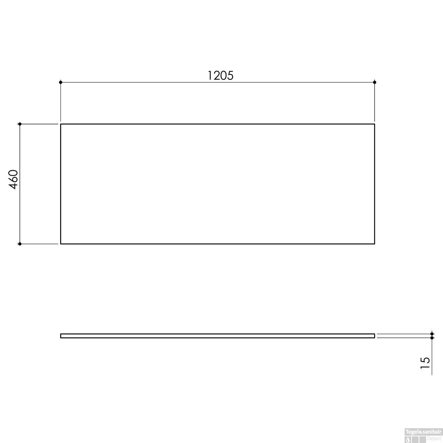 Wastafelblad Arcqua Topblad Marble 120x46 Cm Cast Marble Mat Zwart 6 Wastafelblad Arcqua Topblad Marble 120x46 Cm Cast Marble Mat Zwart - Afbeelding 4