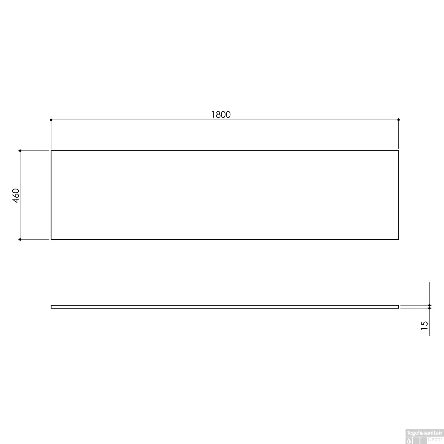 Wastafelblad Arcqua Topblad Marble 180x46 Cm Cast Marble Mat Zwart 5 Wastafelblad Arcqua Topblad Marble 180x46 Cm Cast Marble Mat Zwart - Afbeelding 3