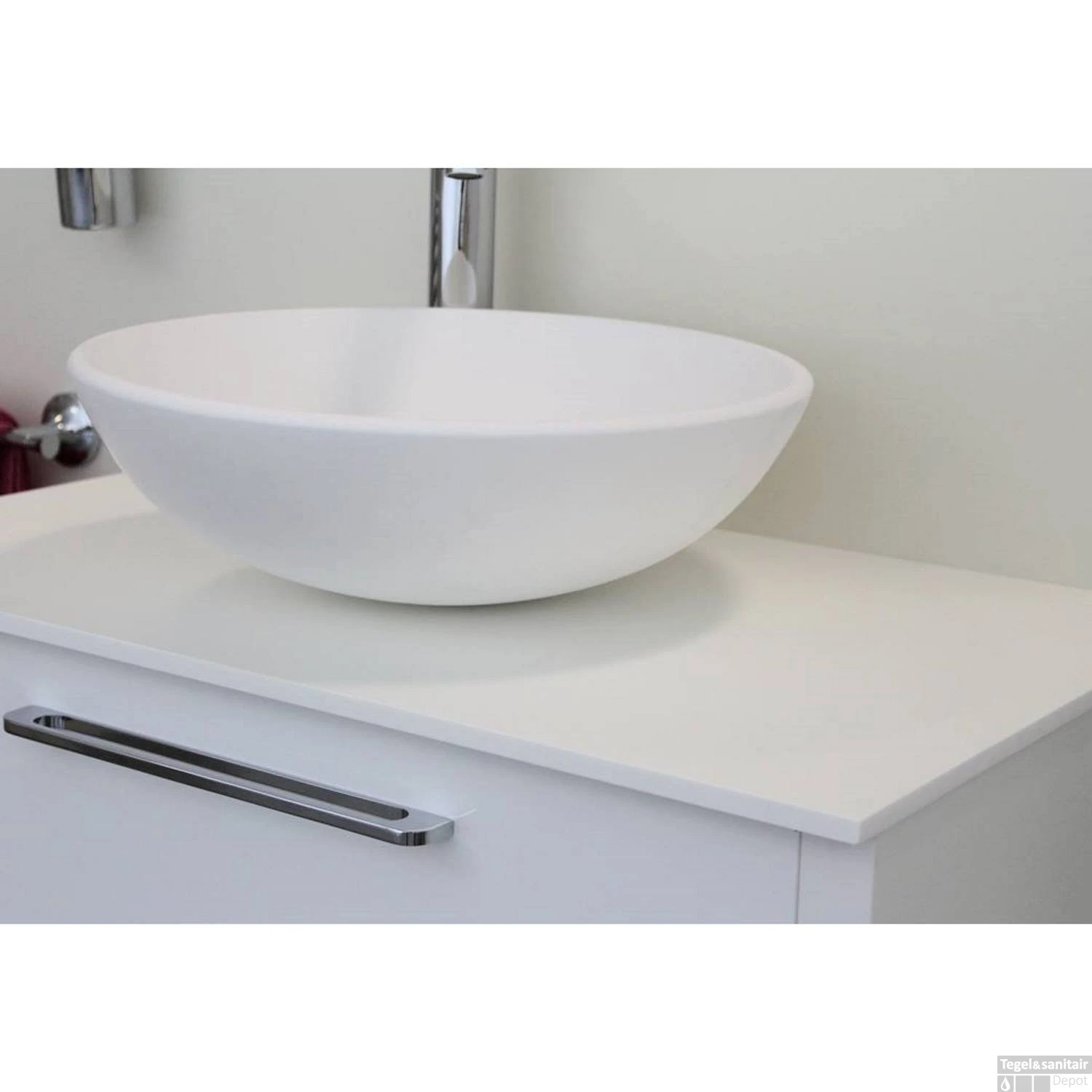 Wastafelblad Boss & Wessing 45.5x120 Cm Solid Surface Wit 4 Wastafelblad Boss & Wessing 45.5x120 Cm Solid Surface Wit - Afbeelding 2