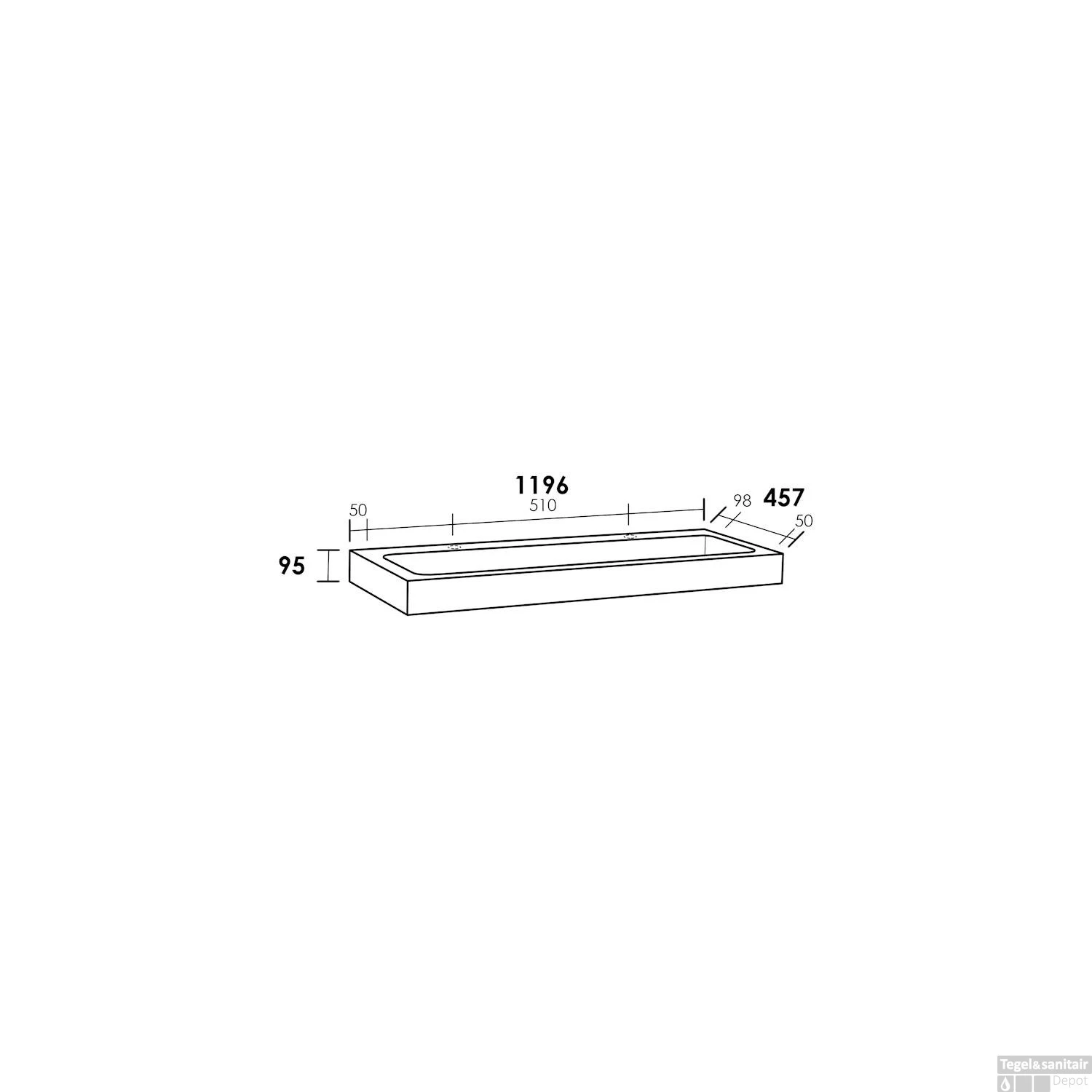 Wastafelblad Exclusive Line Black Spirit 120-1 Natuursteen 2 Kraangaten 6 Wastafelblad Exclusive Line Black Spirit 120-1 Natuursteen 2 Kraangaten - Afbeelding 4
