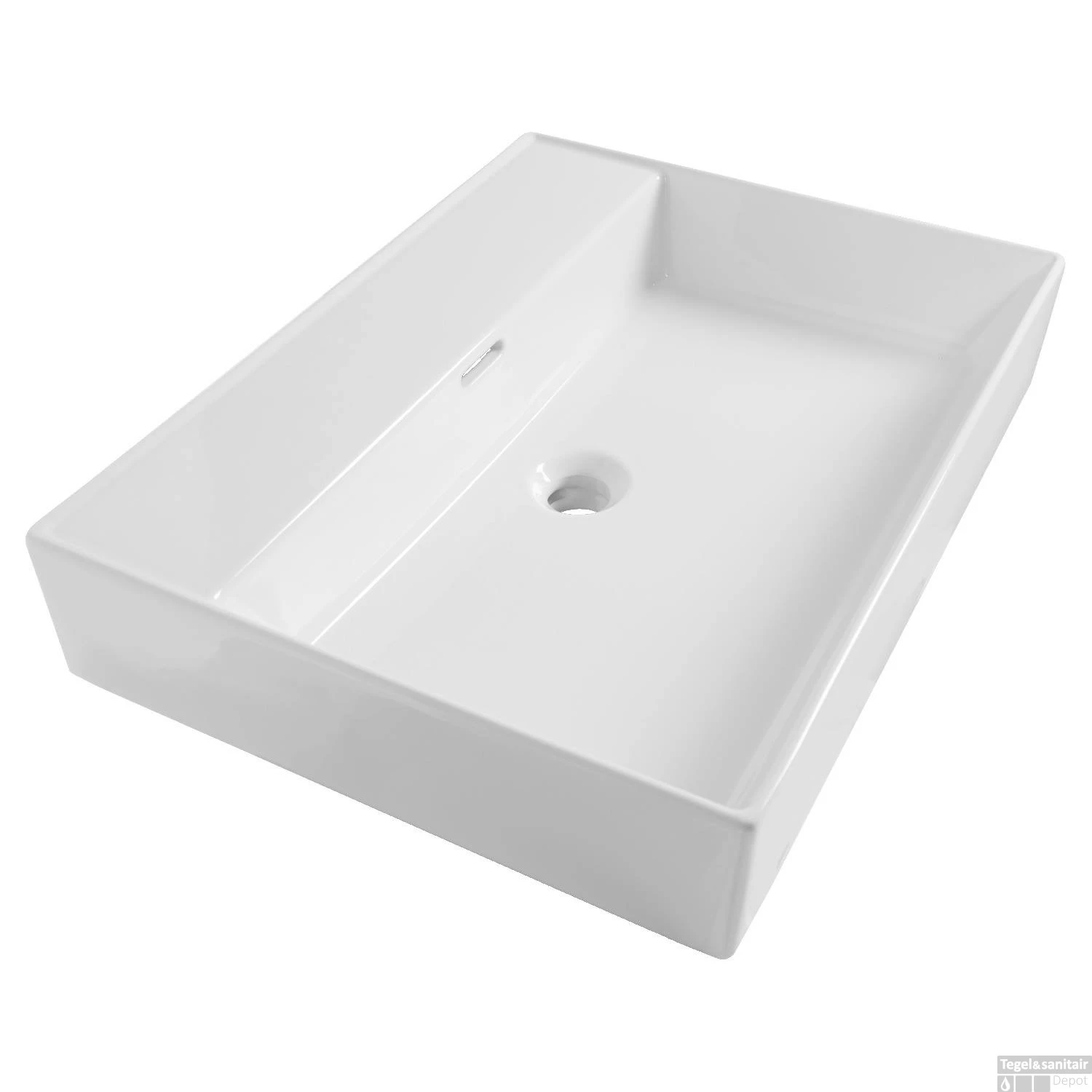 Wastafelblad Legend 60 0 Kraangaten Wit 3 Wastafelblad Legend 60 0 Kraangaten Wit