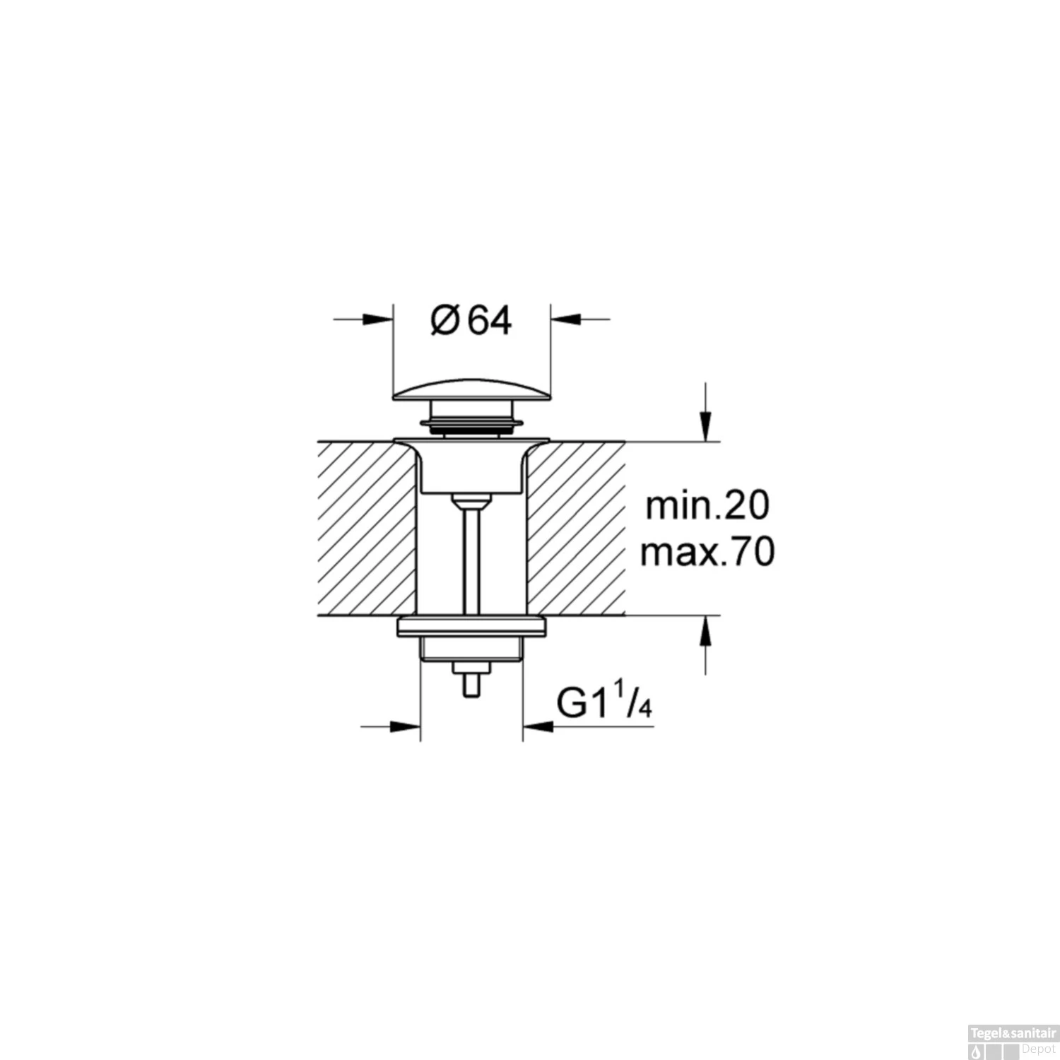 Waste Grohe Others Met Push Open Plug Warm Sunset Geborsteld 4 Waste Grohe Others Met Push Open Plug Warm Sunset Geborsteld - Afbeelding 2