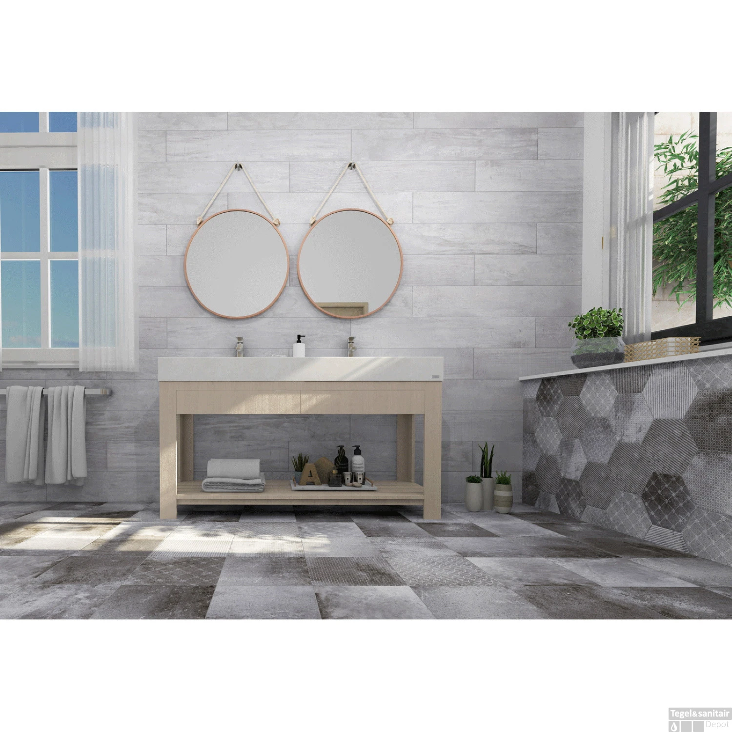 Vloertegel Azulejo Decoratia Grijs 22.5x22.5 Cm (doosinhoud 1.01m2 ) 7 Vloertegel Azulejo Decoratia Grijs 22.5x22.5 Cm (doosinhoud 1.01m2 ) - Afbeelding 5