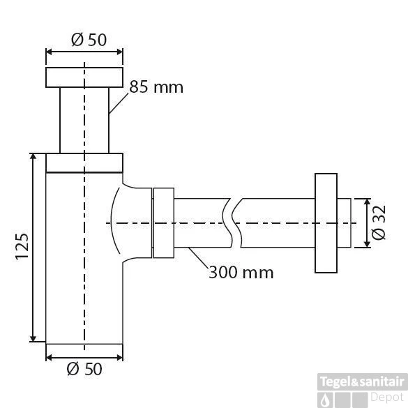 Wiesbaden Luxe Bekersifon Rond Incl Muurbuis En Rozet. Inox/RVS 4 Wiesbaden Luxe Bekersifon Rond Incl Muurbuis En Rozet. Inox/RVS - Afbeelding 2