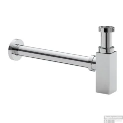 Wiesbaden Luxe Bekersifon Vierkant Incl Muurbuis En Rozet. Chroom