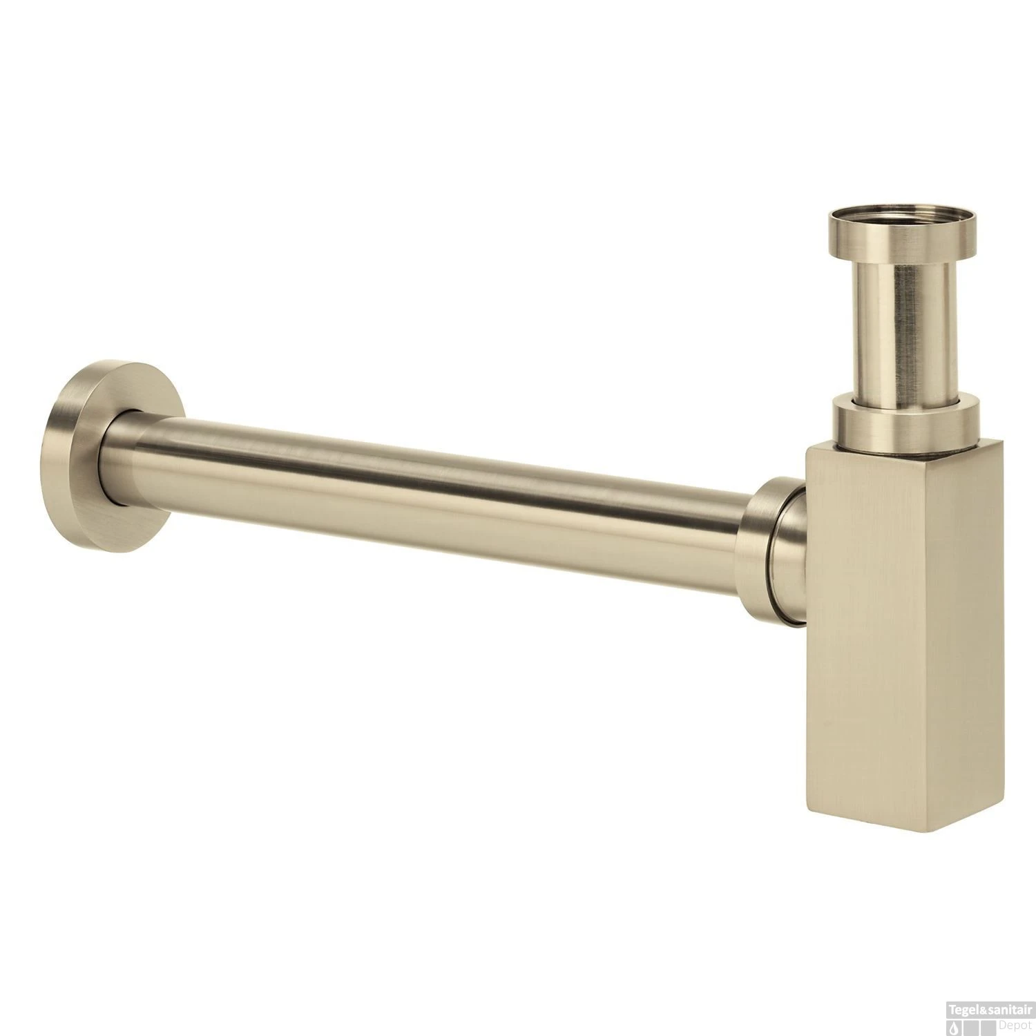 Wiesbaden Luxe Bekersifon Vierkant Incl Muurbuis En Rozet. Inox/RVS 3 Wiesbaden Luxe Bekersifon Vierkant Incl Muurbuis En Rozet. Inox/RVS