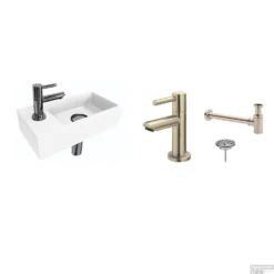 FonteinPack Ink Versus Links Mat Wit RVS (Keuze Uit 8 Kranen) 13 FonteinPack Ink Versus Links Mat Wit RVS (Keuze Uit 8 Kranen) -Goedkope Stijl Baden Winkel wit links rvs shop