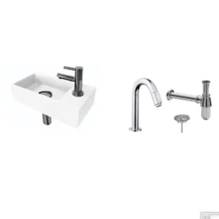 FonteinPack Ink Versus Rechts Mat Wit Chroom (Keuze Uit 20 Kranen) 13 FonteinPack Ink Versus Rechts Mat Wit Chroom (Keuze Uit 20 Kranen) -Goedkope Stijl Baden Winkel wit rechts chroom shop