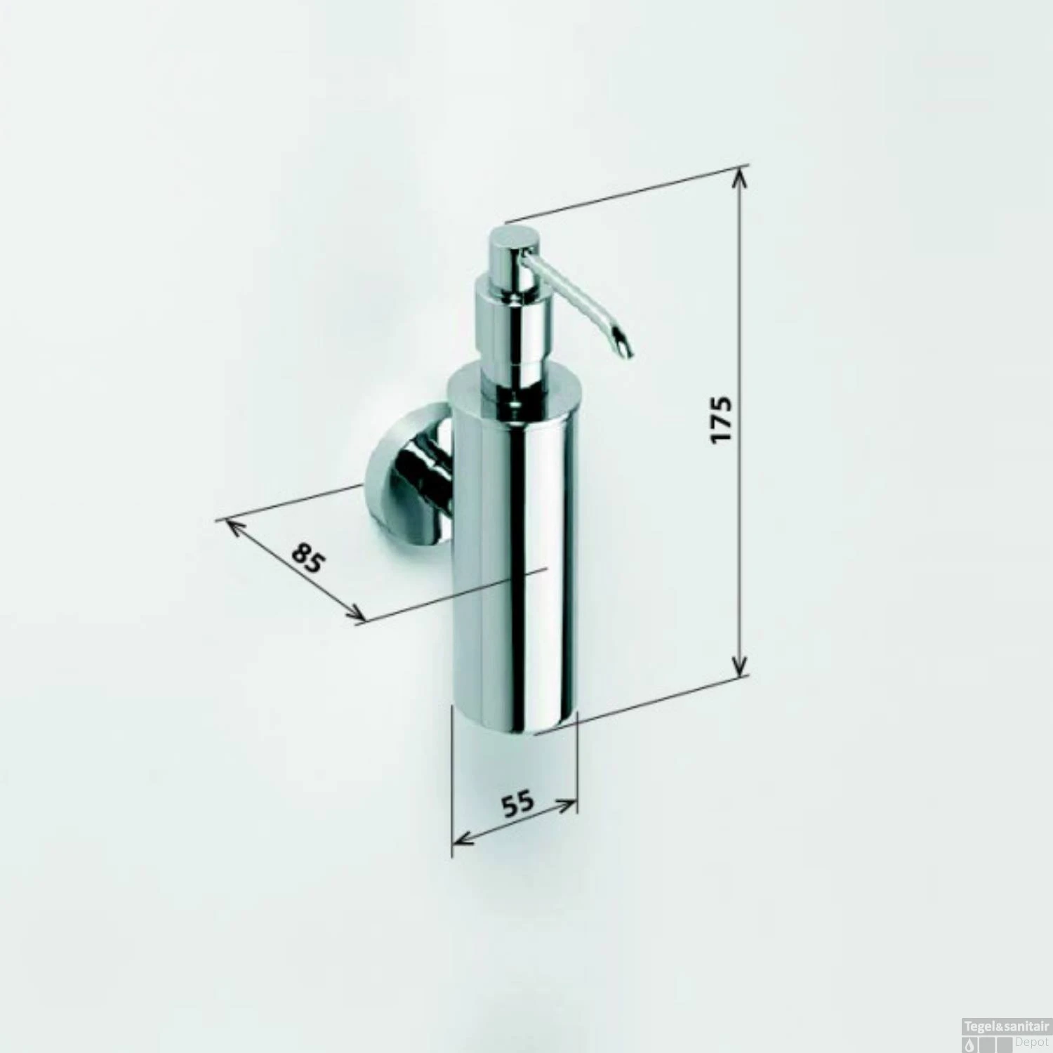 Zeepdispenser Sapho X-Round Hangend 150 ML Chroom 4 Zeepdispenser Sapho X-Round Hangend 150 ML Chroom - Afbeelding 2