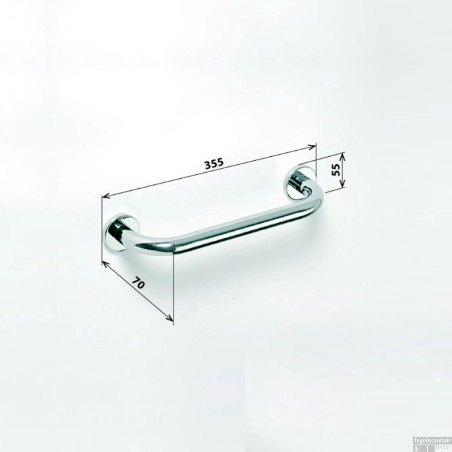 Handgreep Sapho X-Round Rond 35.5 Cm Chroom 4 Handgreep Sapho X-Round Rond 35.5 Cm Chroom - Afbeelding 2