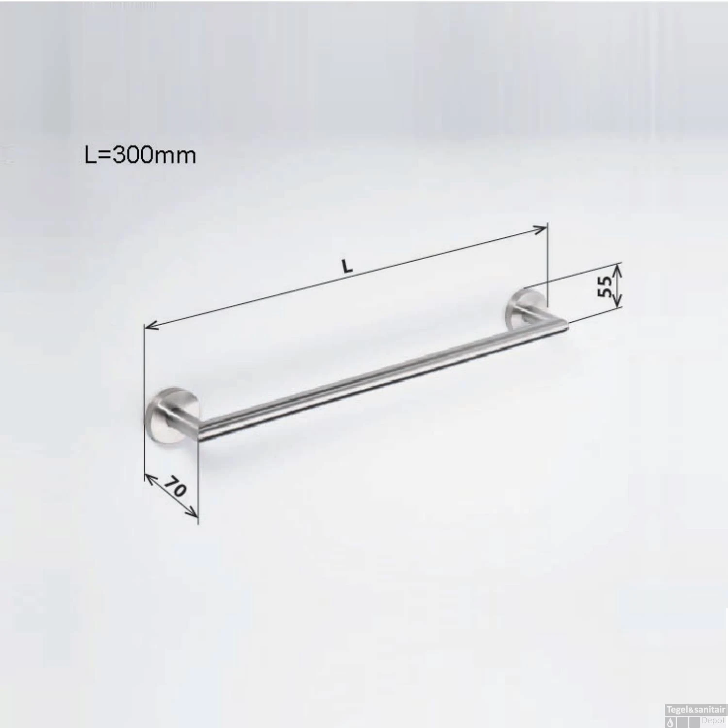 Handdoekhouder Sapho X-Steel Hangend 35 Cm Geborsteld RVS 4 Handdoekhouder Sapho X-Steel Hangend 35 Cm Geborsteld RVS - Afbeelding 2