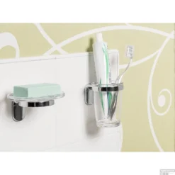 Tandenborstelhouder Sapho Zero Hangend Chroom / ABS -Goedkope Stijl Baden Winkel ze004 tandenborstelhouder sapho zero hangend chroom abs 1