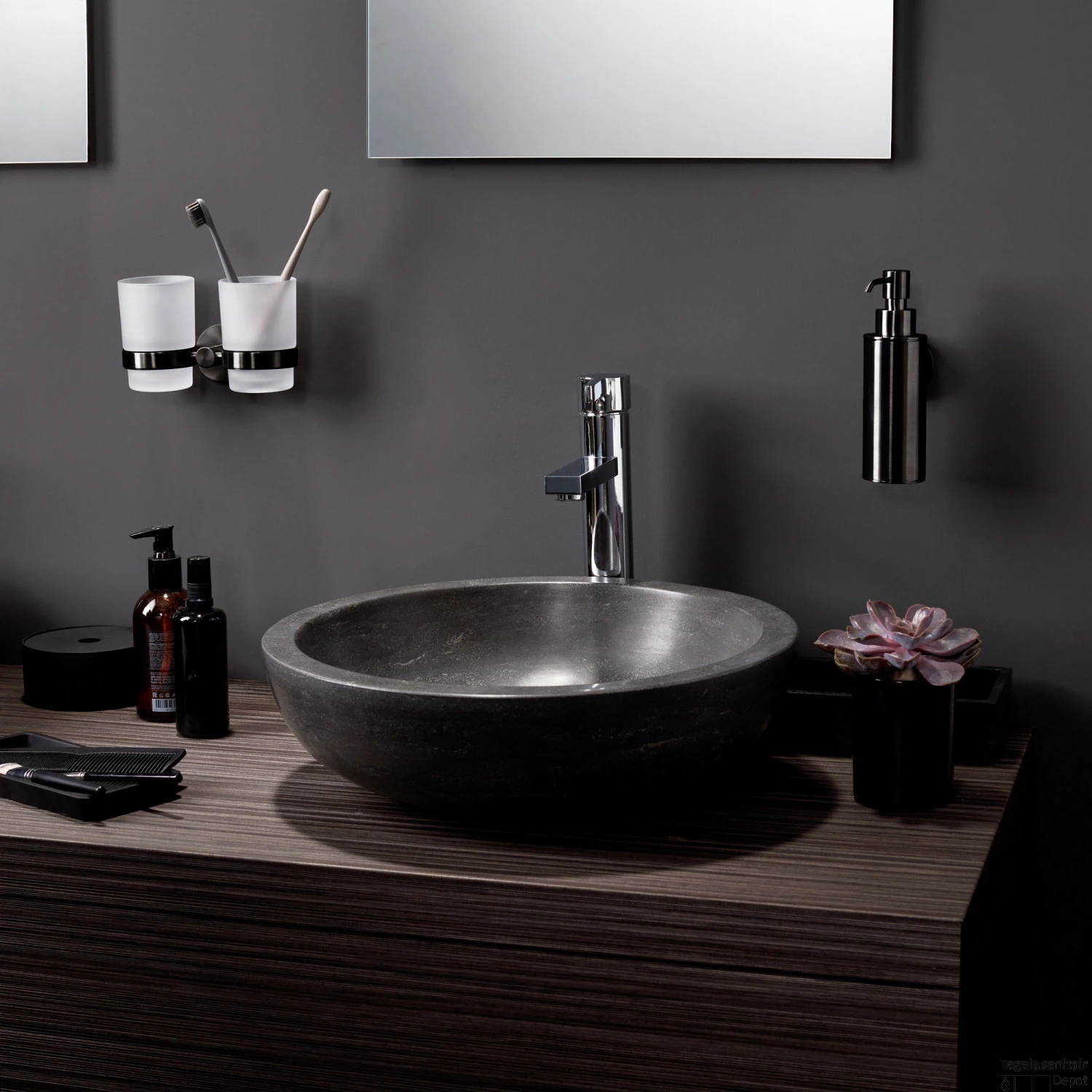 Zeepdispenser Haceka Kosmos Geborsteld Grafiet 6 Zeepdispenser Haceka Kosmos Geborsteld Grafiet - Afbeelding 4